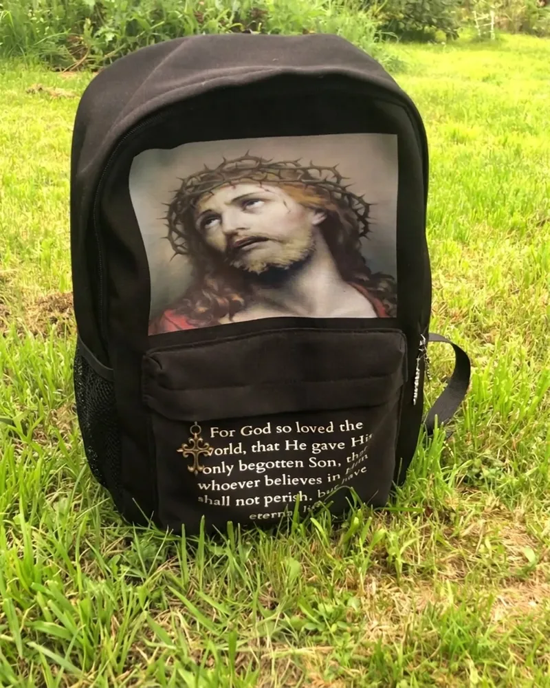 Рюкзак Jesus, чёрный — вид спереди